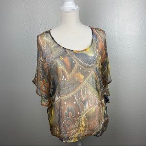 Red Haute 100% silk blouse